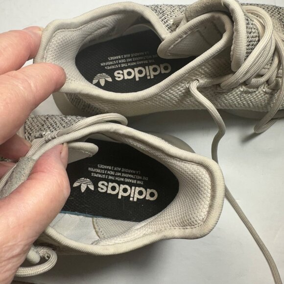 Adidas Tubular Beige/Gray Knit Running Shoes Size Mens 4.5 Ladies 6.5 Athletic - Picture 13 of 14
